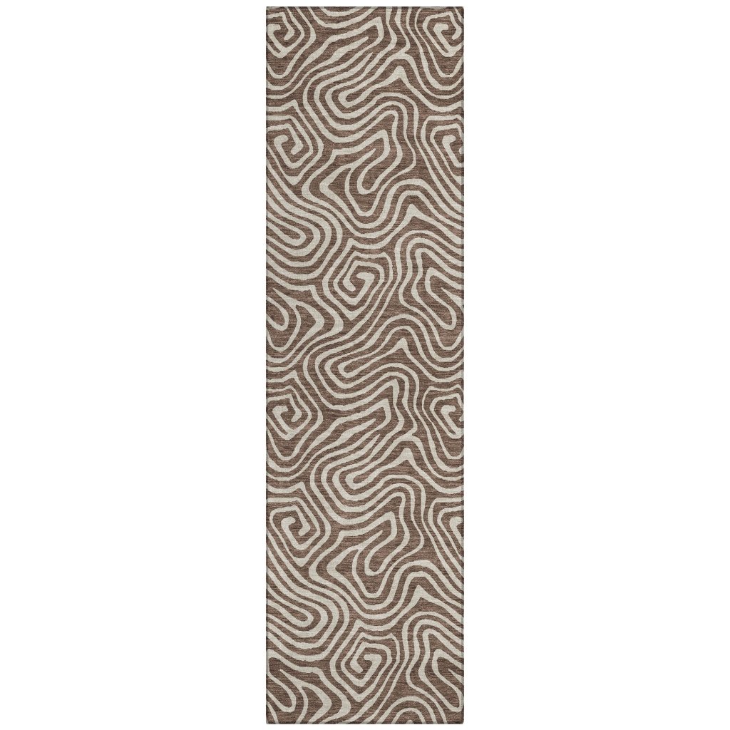 LOOMLAN Rugs Raya Brown Washable Indoor-Outdoor Rug
