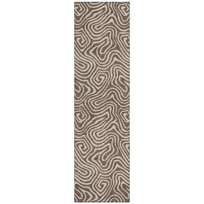 LOOMLAN Rugs Raya Brown Washable Indoor-Outdoor Rug