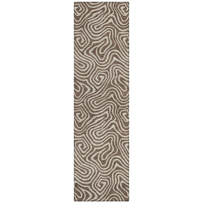 LOOMLAN Rugs Raya Brown Washable Indoor-Outdoor Rug