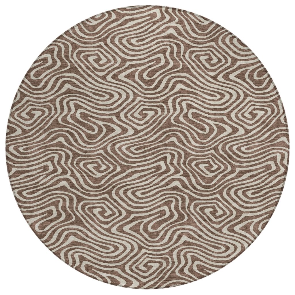 LOOMLAN Rugs Raya Brown Washable Indoor-Outdoor Rug