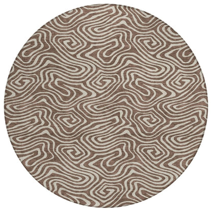 LOOMLAN Rugs Raya Brown Washable Indoor-Outdoor Rug