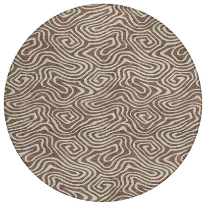 LOOMLAN Rugs Raya Brown Washable Indoor-Outdoor Rug