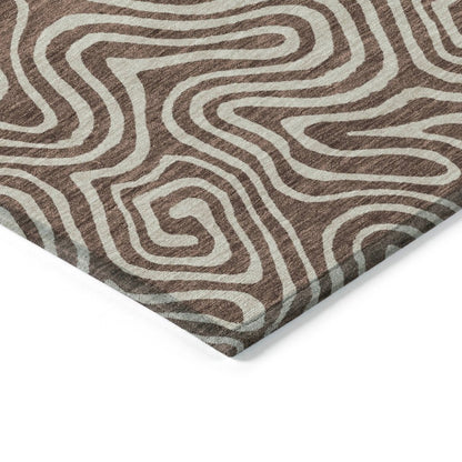 LOOMLAN Rugs Raya Brown Washable Indoor-Outdoor Rug