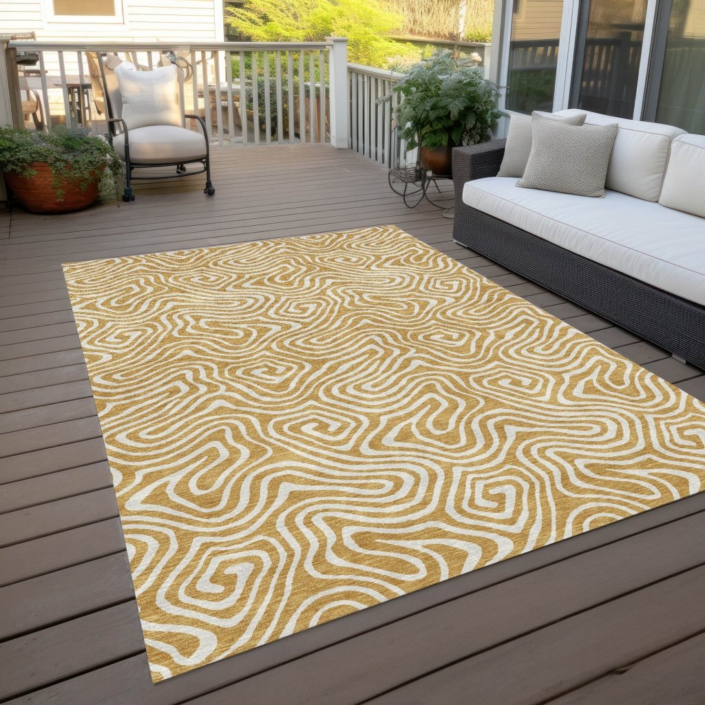 LOOMLAN Rugs Raya Gold Washable Indoor-Outdoor Rug