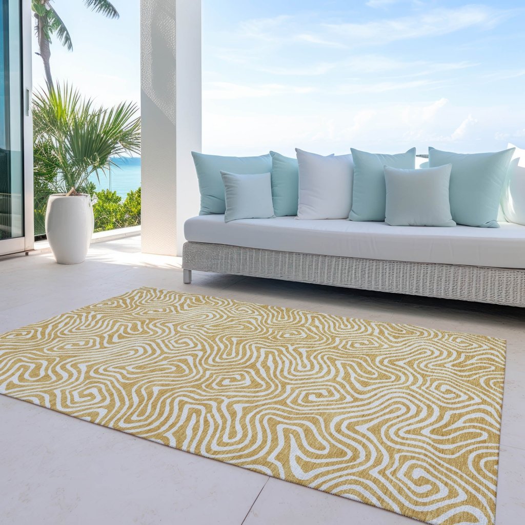 LOOMLAN Rugs Raya Gold Washable Indoor-Outdoor Rug