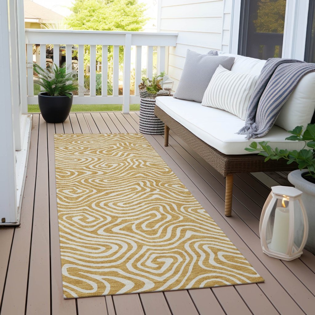 LOOMLAN Rugs Raya Gold Washable Indoor-Outdoor Rug