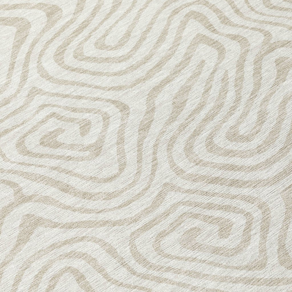 LOOMLAN Rugs Raya Ivory Washable Indoor-Outdoor Rug