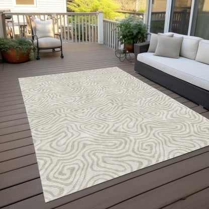 LOOMLAN Rugs Raya Ivory Washable Indoor-Outdoor Rug