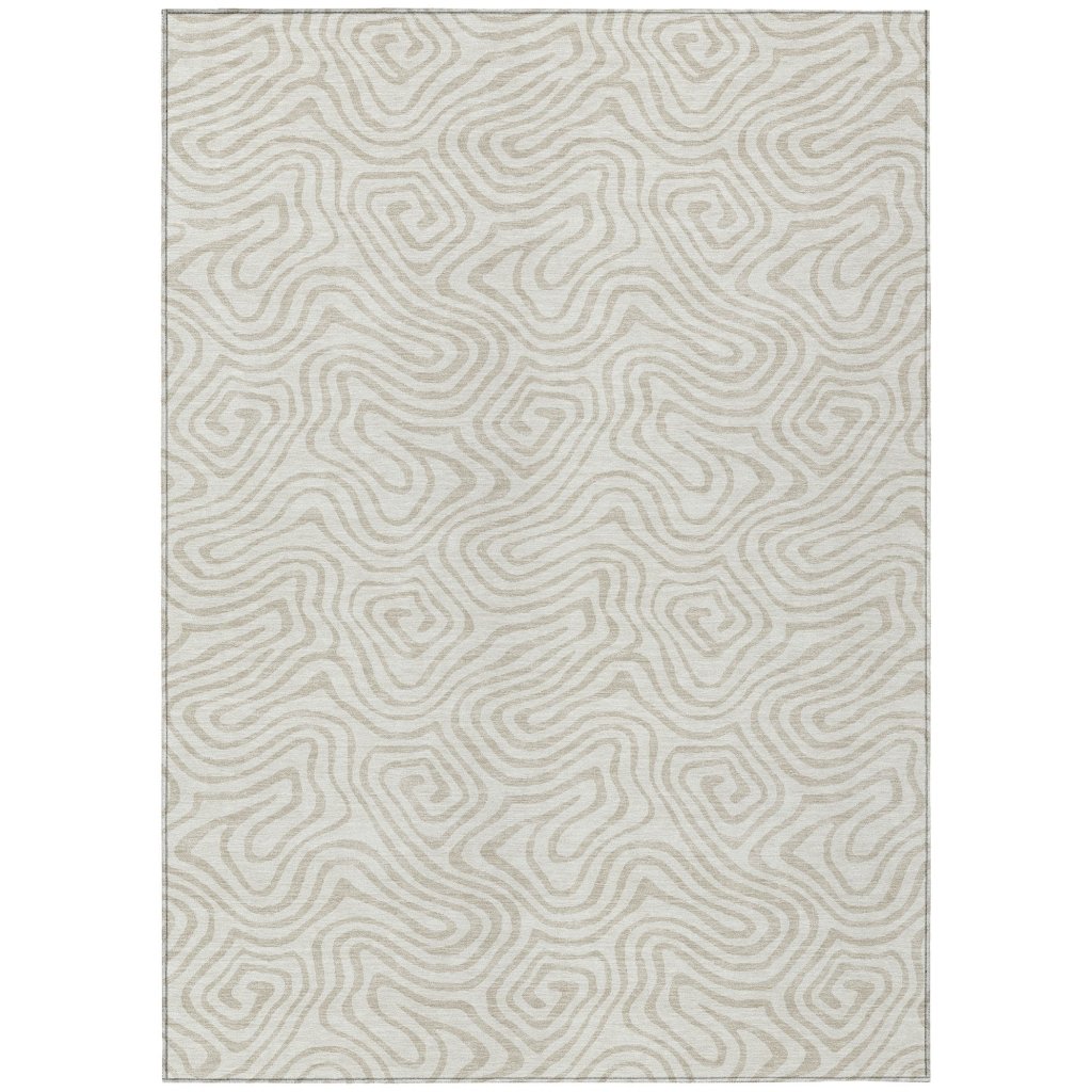 LOOMLAN Rugs Raya Ivory Washable Indoor-Outdoor Rug