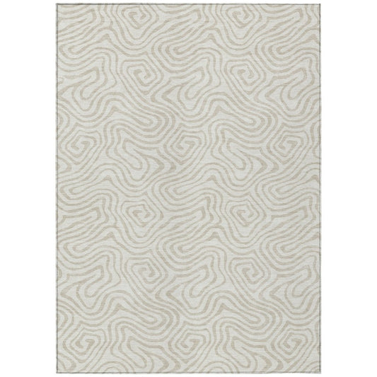 LOOMLAN Rugs Raya Ivory Washable Indoor-Outdoor Rug