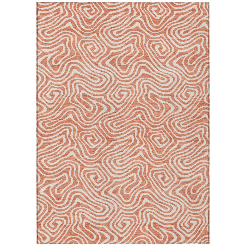 LOOMLAN Rugs Raya Orange Washable Indoor-Outdoor Rug