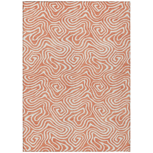 LOOMLAN Rugs Raya Orange Washable Indoor-Outdoor Rug