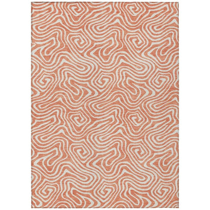 LOOMLAN Rugs Raya Orange Washable Indoor-Outdoor Rug