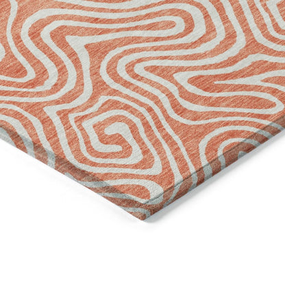 LOOMLAN Rugs Raya Orange Washable Indoor-Outdoor Rug