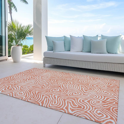 LOOMLAN Rugs Raya Orange Washable Indoor-Outdoor Rug