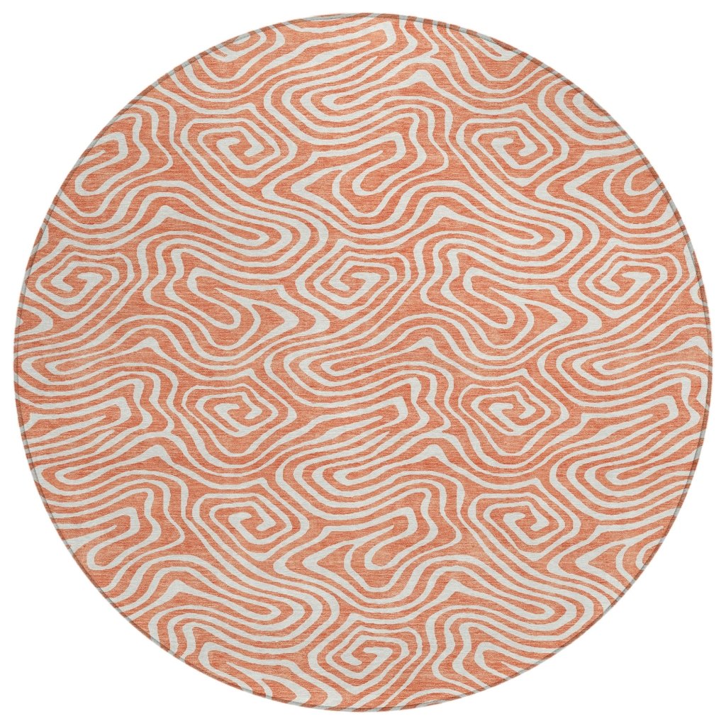 LOOMLAN Rugs Raya Orange Washable Indoor-Outdoor Rug
