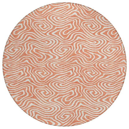 LOOMLAN Rugs Raya Orange Washable Indoor-Outdoor Rug