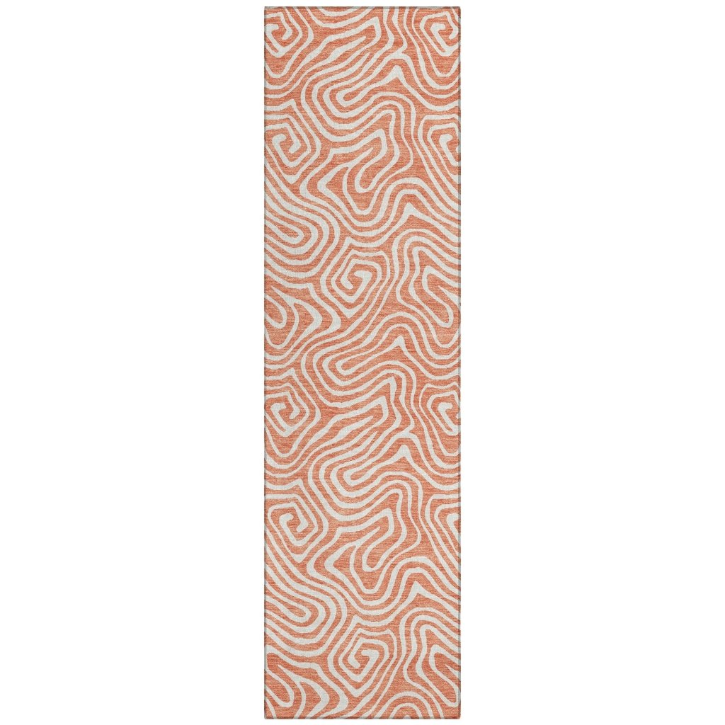 LOOMLAN Rugs Raya Orange Washable Indoor-Outdoor Rug