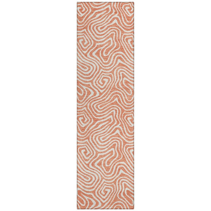 LOOMLAN Rugs Raya Orange Washable Indoor-Outdoor Rug