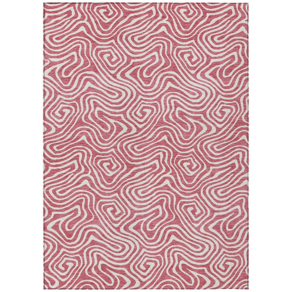 LOOMLAN Rugs Raya Pink Washable Indoor-Outdoor Rug
