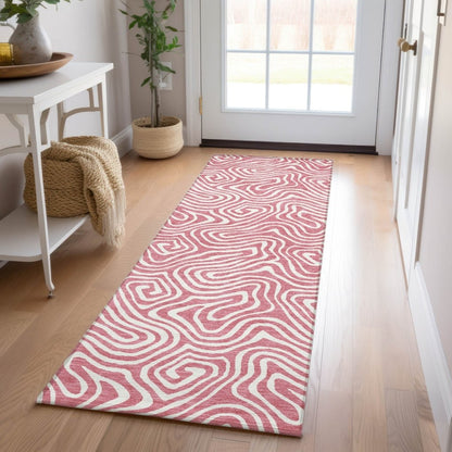 LOOMLAN Rugs Raya Pink Washable Indoor-Outdoor Rug
