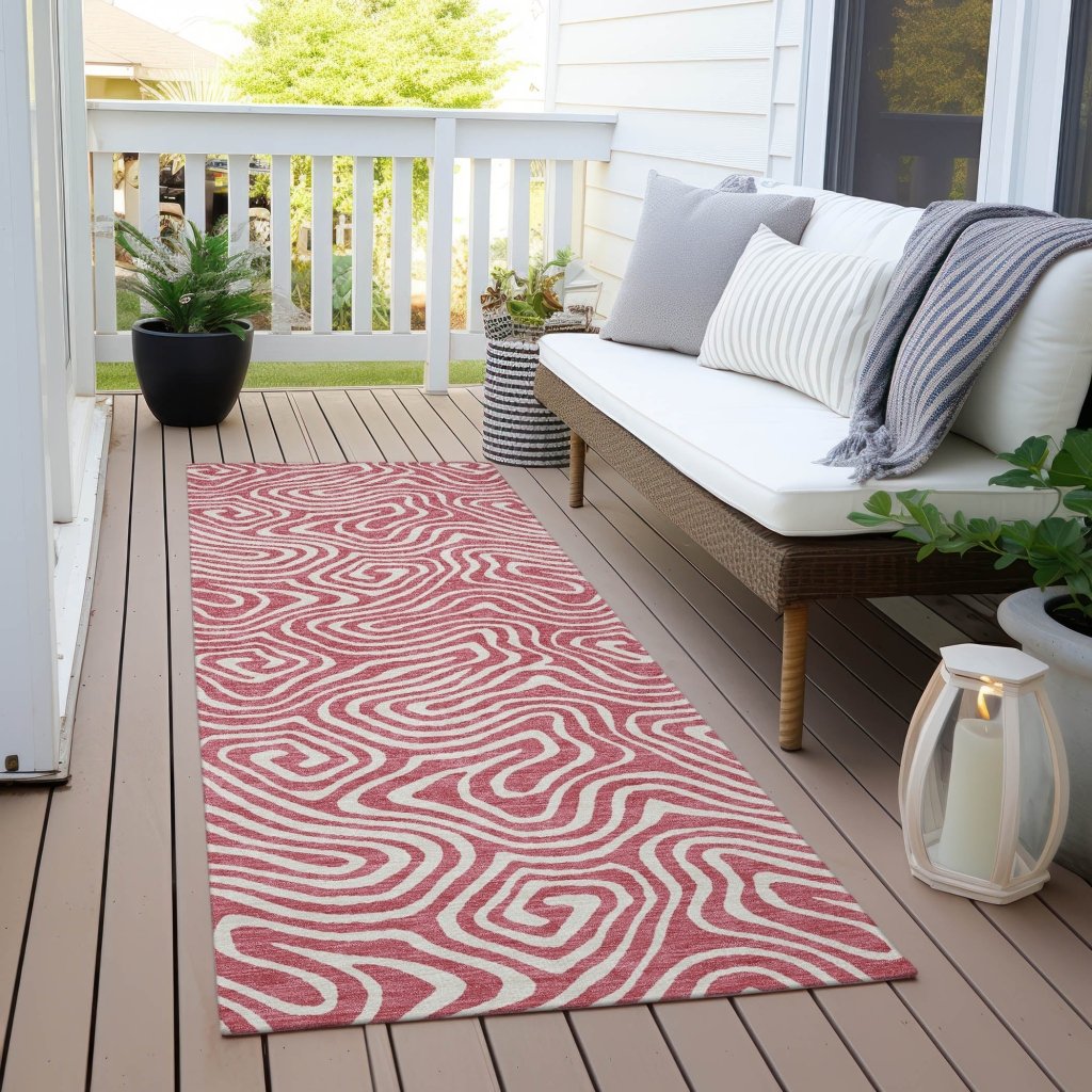 LOOMLAN Rugs Raya Pink Washable Indoor-Outdoor Rug