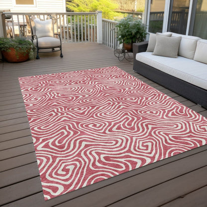 LOOMLAN Rugs Raya Pink Washable Indoor-Outdoor Rug
