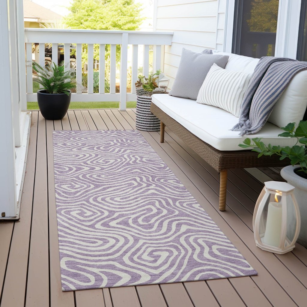 LOOMLAN Rugs Raya Purple Washable Indoor-Outdoor Rug