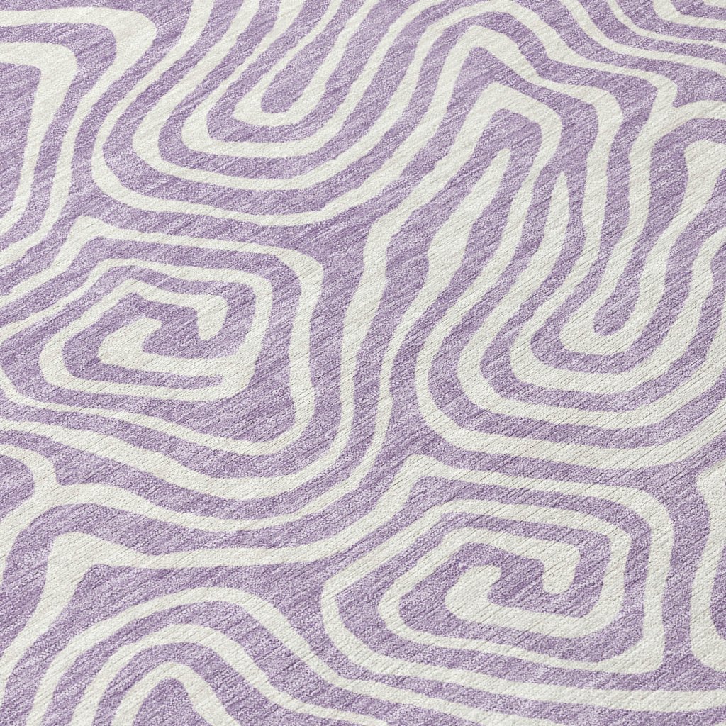 LOOMLAN Rugs Raya Purple Washable Indoor-Outdoor Rug