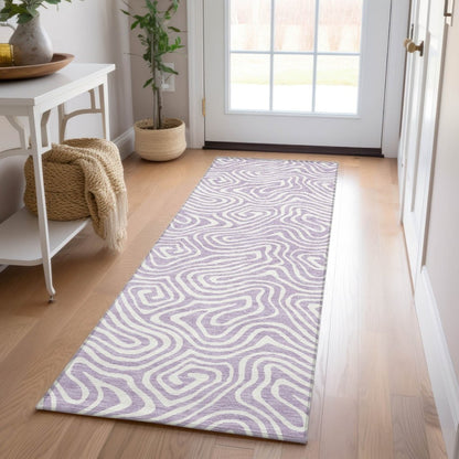 LOOMLAN Rugs Raya Purple Washable Indoor-Outdoor Rug