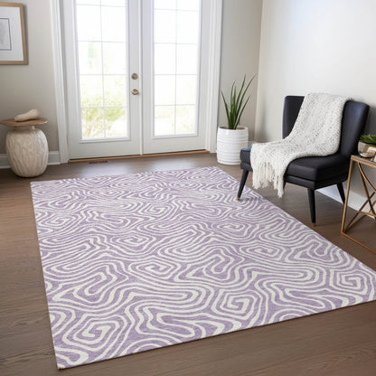 LOOMLAN Rugs Raya Purple Washable Indoor-Outdoor Rug