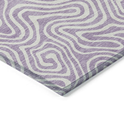 LOOMLAN Rugs Raya Purple Washable Indoor-Outdoor Rug