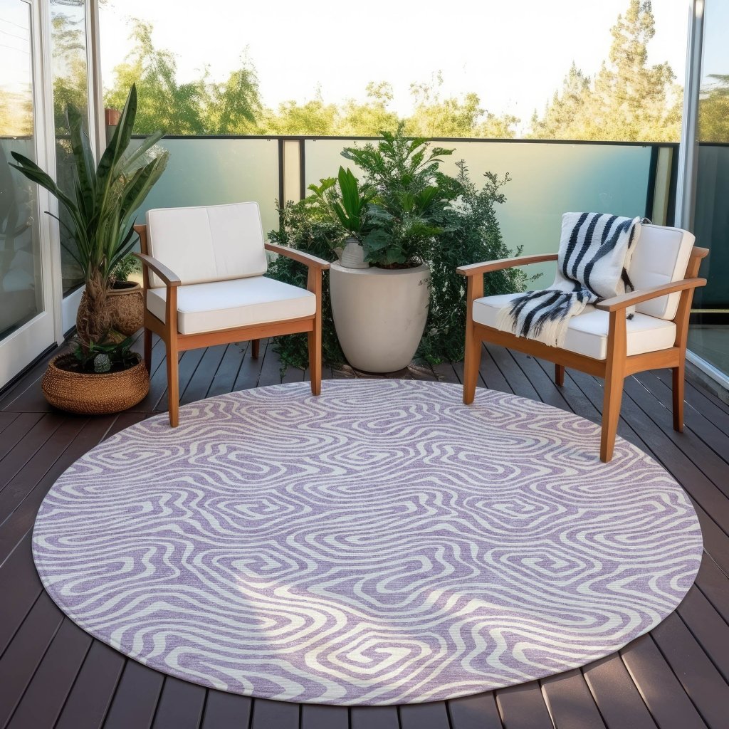 LOOMLAN Rugs Raya Purple Washable Indoor-Outdoor Rug