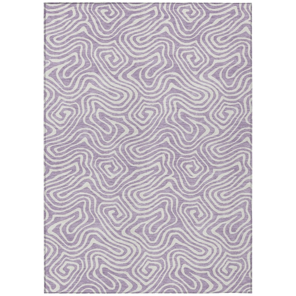LOOMLAN Rugs Raya Purple Washable Indoor-Outdoor Rug