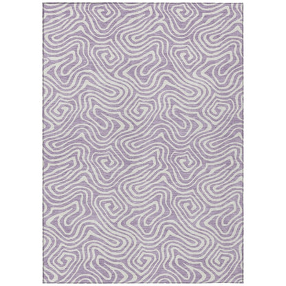 LOOMLAN Rugs Raya Purple Washable Indoor-Outdoor Rug