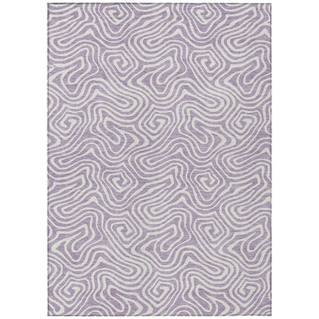 LOOMLAN Rugs Raya Purple Washable Indoor-Outdoor Rug