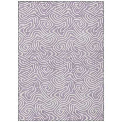LOOMLAN Rugs Raya Purple Washable Indoor-Outdoor Rug