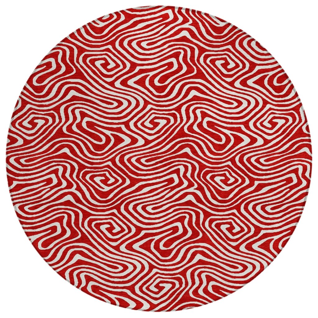 LOOMLAN Rugs Raya Red Washable Indoor-Outdoor Rug