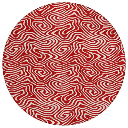 LOOMLAN Rugs Raya Red Washable Indoor-Outdoor Rug