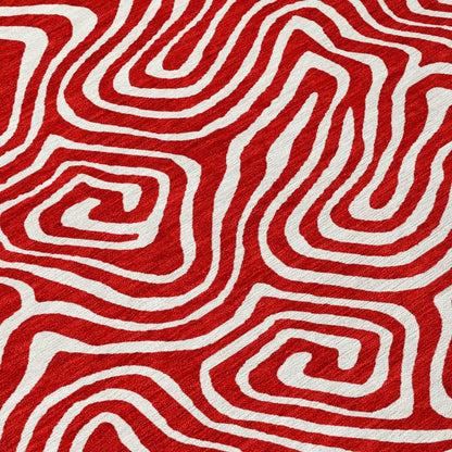 LOOMLAN Rugs Raya Red Washable Indoor-Outdoor Rug