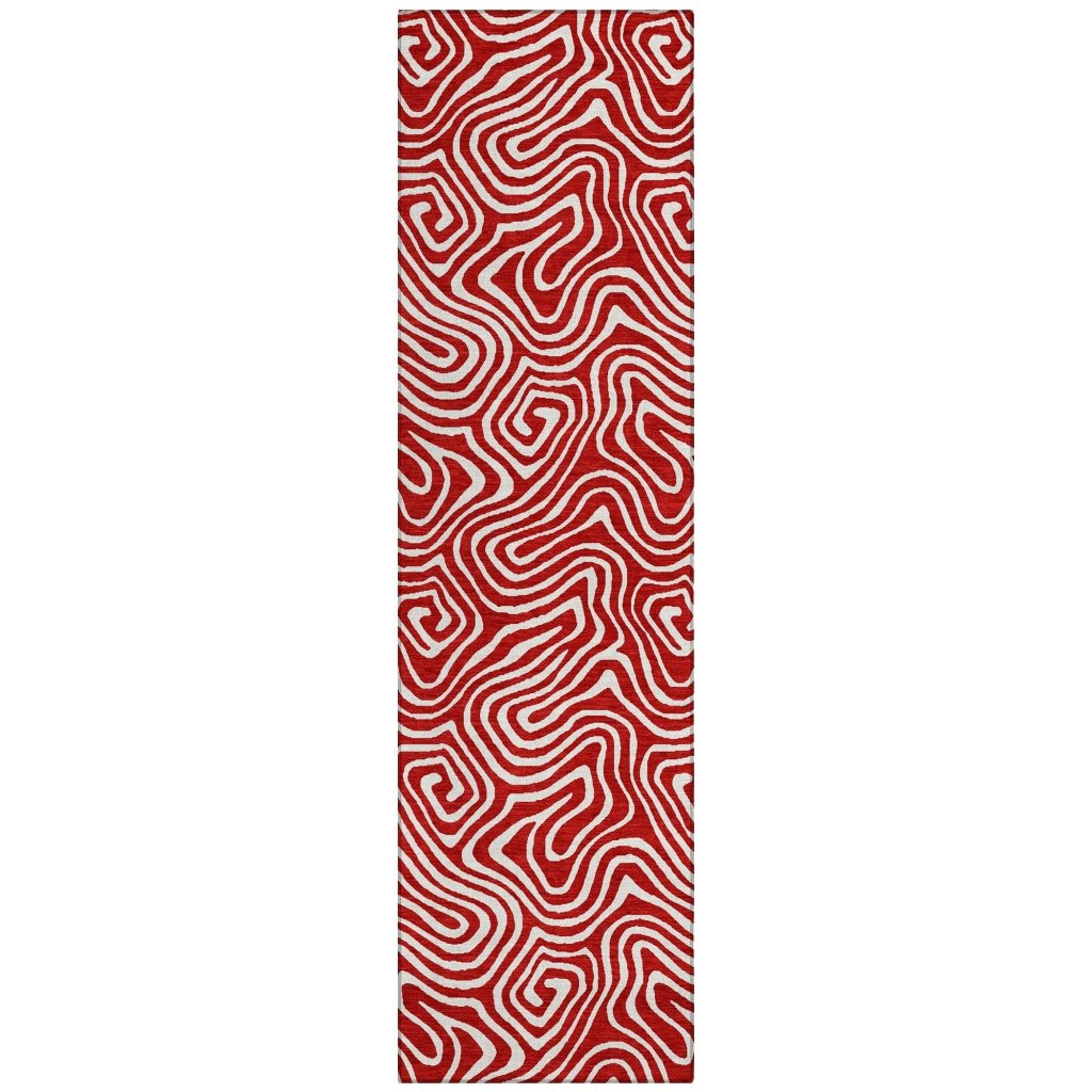LOOMLAN Rugs Raya Red Washable Indoor-Outdoor Rug