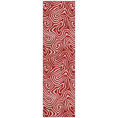 LOOMLAN Rugs Raya Red Washable Indoor-Outdoor Rug