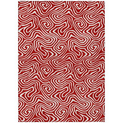 LOOMLAN Rugs Raya Red Washable Indoor-Outdoor Rug