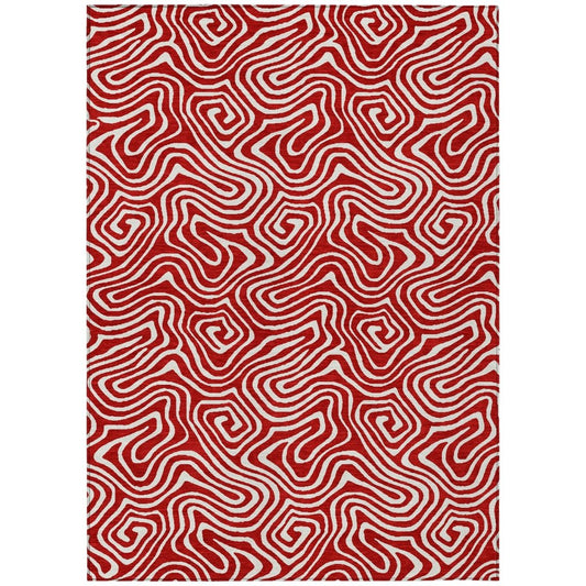 LOOMLAN Rugs Raya Red Washable Indoor-Outdoor Rug