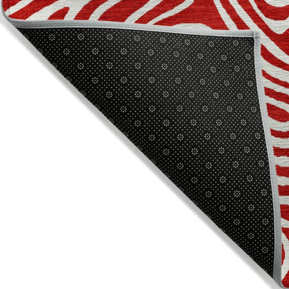 LOOMLAN Rugs Raya Red Washable Indoor-Outdoor Rug