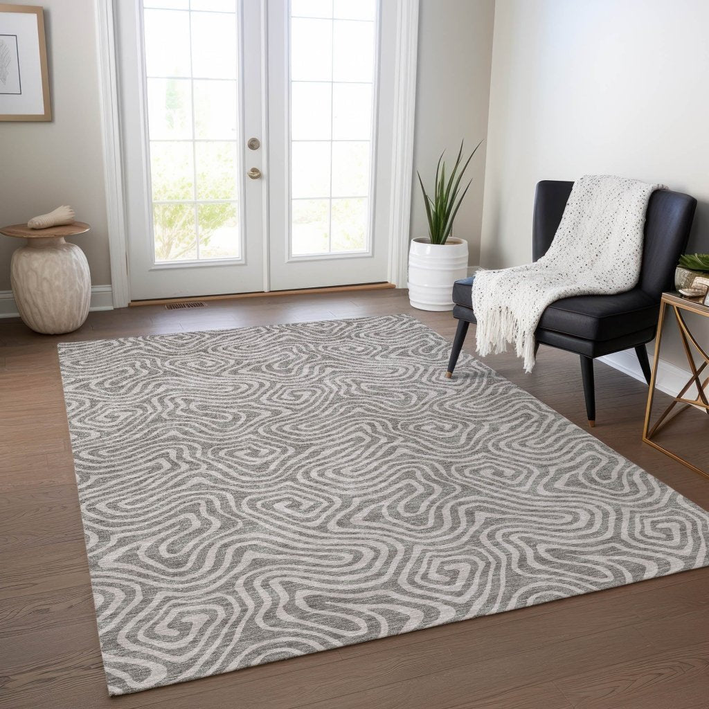 LOOMLAN Rugs Raya Taupe Washable Indoor-Outdoor Rug