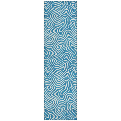 LOOMLAN Rugs Raya Teal Washable Indoor-Outdoor Rug