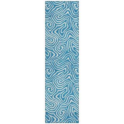 LOOMLAN Rugs Raya Teal Washable Indoor-Outdoor Rug