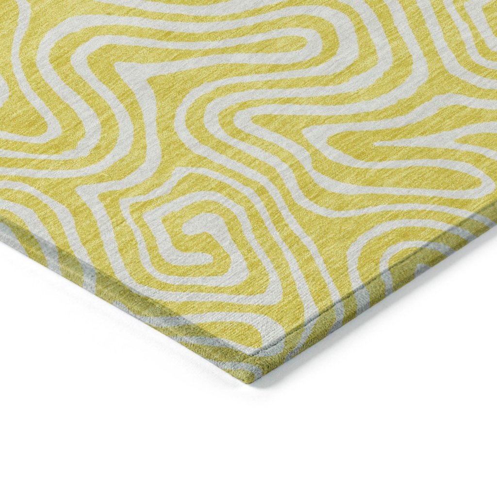 LOOMLAN Rugs Raya Yellow Washable Indoor-Outdoor Rug