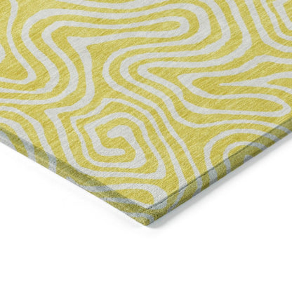 LOOMLAN Rugs Raya Yellow Washable Indoor-Outdoor Rug